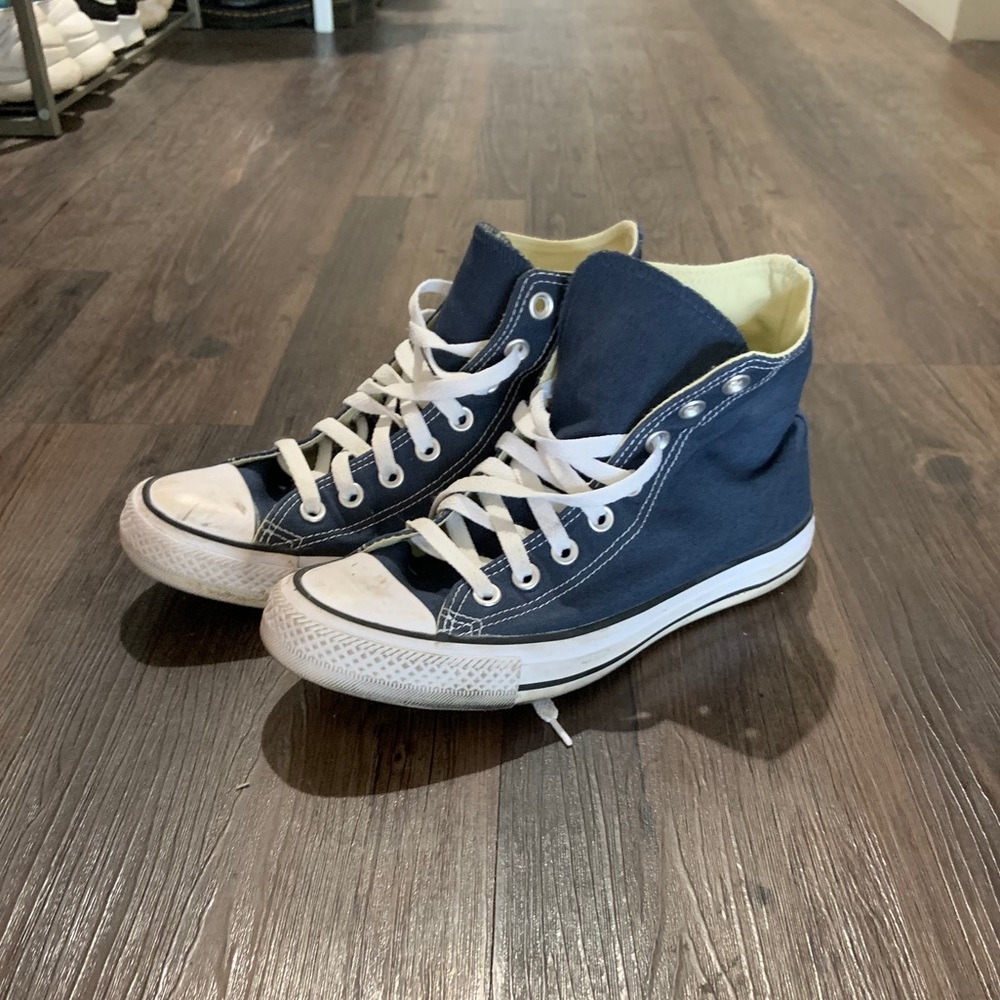 Navy Blue Hightop Converse